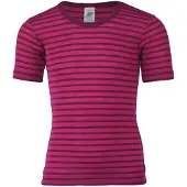 Engel - Kinder Unterhemd S/S - Merinounterwäsche Gr 116 lila/rosa