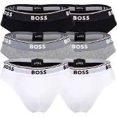 BOSS Slip "Slip Briefs 3P Power 6er Pack", Herren, Gr. XL, bunt (weiß, grau, schwarz), Obermaterial: 95% Baumwolle CO. 5% Elasthan EL., Unterhosen Slip