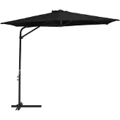 vidaXL Sonnenschirm mit Stahl-Mast 300 cm Schwarz