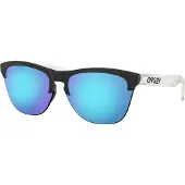 Oakley Frogskins Lite, Erwachsener, Männlich, Halbe Einfassung, Schwarz, Transparent, Nicht-polarisierte Linse, Blau