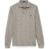 Ralph Lauren für Herren. 710680790003 Custom Slim Fit Pique-Poloshirt grau (XL), Lässig, Baumwolle, Langarm