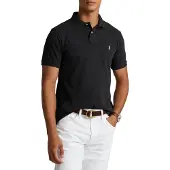 Ralph Lauren für Herren. 710680784011 Schwarzes Slim-Fit-Piquet-Poloshirt (S), Baumwolle, Kurzarm