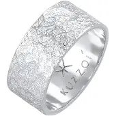 KUZZOI Silberring "Ring Herren Bandring Organic Struktur 925 Silber" Gr. 54, grau (silber), Fingerringe, Herren, 54, Silber 925 (Sterlingsilber), Silberring
