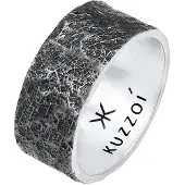 KUZZOI Silberring "Ring Herren Bandring Organic Struktur 925 Silber" Gr. 56, silber (schwarz), Fingerringe, Herren, 56, Silber 925 (Sterlingsilber), Silberring