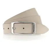 Tamaris Ledergürtel "Charlie Silver", Damen, Gr. 90, beige (cream), Rindsleder, unifarben, Basic, Gürtel Ledergürtel, mit länglicher Doppelschließe, aus Rindsleder, unifarben, Topseller