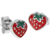 Ostsee-Schmuck Paar Ohrstecker "- Erdbeere - Silber 925/000 -" Gr. 6, rot, Ohrringe, Damen, 6, Silber 925 (Sterlingsilber), Paar Ohrstecker