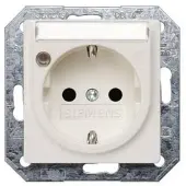 Siemens 5UB1524 DELTA i-system Steckdose m. Schriftf./ erh. Berühr.schutz/Funktionsanz., titanweiß