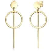 Elli Paar Ohrhänger "Ohrringe Hänger Plättchen Kreis Basic 925 Silber" Gr. 41, gold, Ohrringe, Damen, 41, ohne Stein, Silber 925 (Sterlingsilber), Paar Ohrhänger