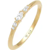 Elli Verlobungsring "Ring Zirkonia Marquise Elegant Verlobung 925 Silber" Gr. 58, gold, Fingerringe, Damen, 58, Silber 925 (Sterlingsilber), Verlobungsring