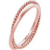 Elli Silberring "Ring Wickelring Klassik Fein Gedreht 925 Silber" Gr. 50, rosa (rosegold), Fingerringe, Damen, 50, Silber 925 (Sterlingsilber), Silberring
