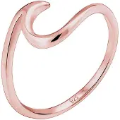 Elli Silberring "Ring Wellen Wave Maritim Meer 925 Silber" Gr. 54, rosa (rosegold), Fingerringe, Damen, 54, Silber 925 (Sterlingsilber), Silberring