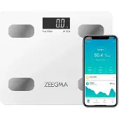 Zeegma Gewit Personenwaage Waage mit Körperfett Personenwaage Digital Analyse von bis zu 17 Körperparametern präzise Messung LCD Gewichtsmessbereich bis zu 200 kg