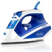 Haeger Steam River 2200, Trocken- & Dampfbügeleisen, Edelstahl-Bügelsohle, 2,2 m, 60 g/min, Blau, Weiß, 30 g/min