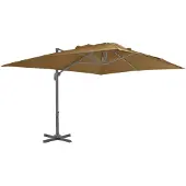 vidaXL Ampelschirm mit Aluminiummast 400 x 300 cm Taupe