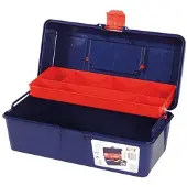 Tayg 21, Werkzeugkasten, Kunststoff, Polypropylen, Blau, Rot, Scharnier, 310 mm, 160 mm