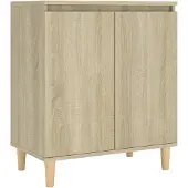 vidaXL Sideboard mit Massivholz-Beinen Sonoma-Eiche 60x35x70 cm