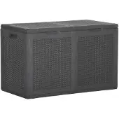 vidaXL Garten-Aufbewahrungsbox 180 L Schwarz PP Rattan