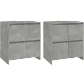 vidaXL Sideboards 2 Stk. Betongrau 70x41x75 cm Holzwerkstoff