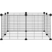 vidaXL 8-Panel-Haustierkäfig Schwarz 70x70x35 cm Stahl