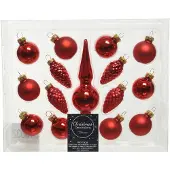 Décoris Abbildung gl mini Spitze Weihnachten rot 15pcs Weihnachten Ball hangdeco Weihnachten (rood)