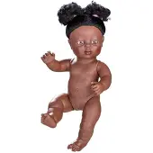 Berjuan Reborn-puppe Afrikanisches Baby Mädchen 7059 38 Cm
