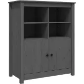 vidaXL Sideboard Grau 83x41,5x100 cm Massivholz Kiefer