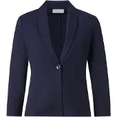 Rich & royal Jerseyblazer , Damen, Gr. M, blau (tiefblau), Web, Obermaterial: 75% Viskose, 21% Polyamid, 4% Elasthan, Blazer Jerseyblazer, mit 1-Knop-Verschluss