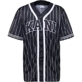 Karl kani Varsity Striped Baseball Kurzarm-t-shirt Mit V-ausschnitt