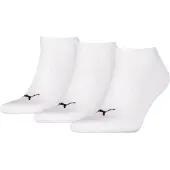 Puma Sneakersocken "UNISEX CUSHIONED SNEAKER 3P", Damen, Gr. 43-46, weiß (3x weiß), Baumwollmischung, bedruckt, unifarben, elastisch, Socken Sneakersocken, mit Frottee