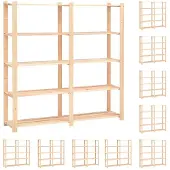 vidaXL Lagerregale 5 Böden 10 Stk 170x38x170cm Massivholz Kiefer 500kg