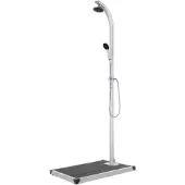vidaXL Gartendusche mit Grauer Bodenplatte 220 cm Aluminium