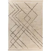 Kayoom Teppich "Mylen 625", beige (creme, schwarz), B:120cm H:20mm L:170cm, Baumwolle, Teppiche, Teppich