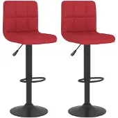 vidaXL Barhocker 2 Stk. Weinrot Stoff