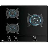 Teka GBC 63010, Schwarz, Integriert, 60 cm, Gaskochfeld, Glas, 3 Zone(n)