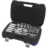 Hyundai Steckschlüsselsatz HY-59653, 29-teilig, 1/2 Zoll Ratsche 72 Zähne