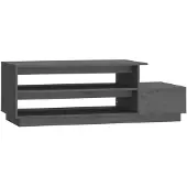 vidaXL Couchtisch Grau 120x50x40,5 cm Massivholz Kiefer