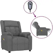 vidaXL Massagesessel Elektrisch Dunkelgrau Stoff