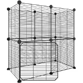 vidaXL 12-tlg. Haustierkäfig mit Tür Schwarz 70x35x70 cm Stahl
