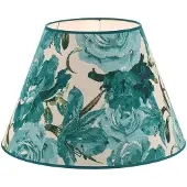 Duolla Lampenschirm Sofia Höhe 31 cm, Blumenmuster türkis
