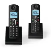 Alcatel F685 DUO, DECT-Telefon, Kabelloses Mobilteil, Freisprecheinrichtung, 100 Eintragungen, Schwarz
