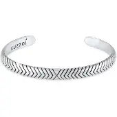 KUZZOI Armband Herren Armreif Oxidiert Offen Basic 925 Silber Kuzzoi Silber