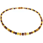 Ostsee-Schmuck Kette ohne Anhänger "- Würfel 6 - Bernstein -" Gr. 45, bunt (mehrfarbig, braun), Halsketten, Damen, 45, Bernstein, Kette ohne Anhänger