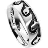 Ostsee-Schmuck Fingerring "- Fisch - Silber 925/000 -" Gr. 58, silber (silber 925, silberfarben, weiß), Fingerringe, Damen, 58, Fingerring