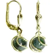 Ostsee-Schmuck Ohrhänger - Goldkäfig - Gold 333/000 - Malachit Gold