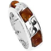 Ostsee-Schmuck Fingerring "Ring Lonnie Ring Lonnie" Gr. 54, silber (weiß, neutral), Fingerringe, Damen, 54 (17,2), Silber 925 (Sterlingsilber), Fingerring