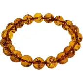 Ostsee-Schmuck Armband "- Kugel 10 mm - Bernstein -" Gr. 19, braun (bernsteinfarben, braun), Armbänder, Damen, Bernstein, Armband
