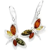 Ostsee-Schmuck Paar Ohrhänger "Ohrhänger Schmetterling Ohrhänger Schmetterling", weiß (weiß, neutral), Ohrringe, Damen, 38 x 18mm, Silber 925 (Sterlingsilber), Paar Ohrhänger