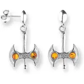 Ostsee-Schmuck Paar Ohrhänger "- Doppelaxt - Silber 925/000 - Bernstein" Gr. 30, silber (silber 925, silberfarben, weiß), Ohrringe, Damen, 30, Silber 925 (Sterlingsilber), Paar Ohrhänger