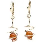 Ostsee-Schmuck Paar Ohrhänger "- Spirale - Gold 333/000 - Bernstein" Gr. 34, gold (gold 333, goldfarben, gelb), Ohrringe, Damen, 34, Gelbgold 333, Paar Ohrhänger