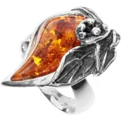 Ostsee-Schmuck Ring - Jana - Silber 925/000 - Bernstein Silber